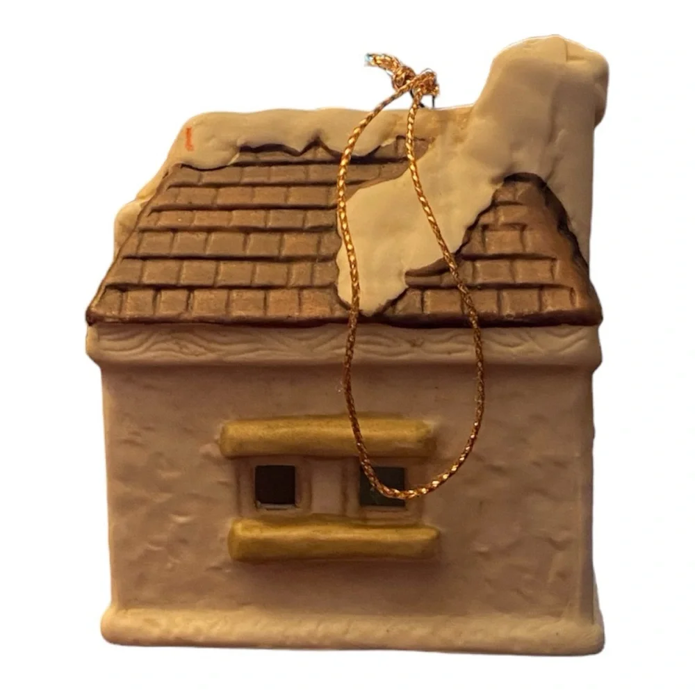 Dept 56 Dickens Village Cottage Christmas Ornament Vintage Ceramic